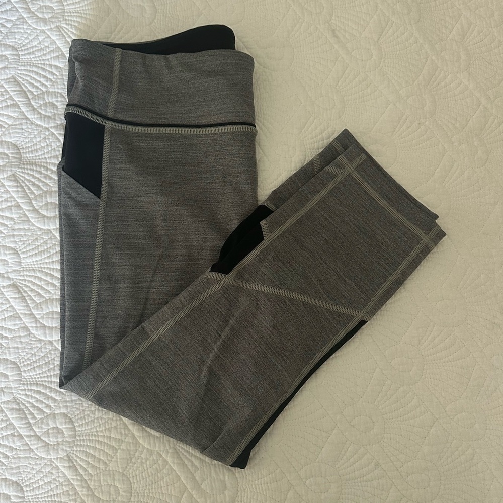 Lululemon Athletica Heather Gray and Black Leggings
